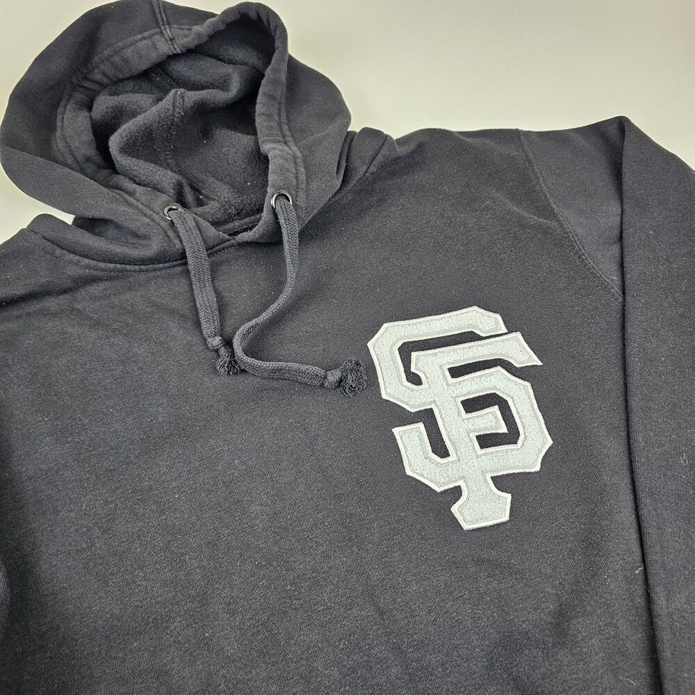 San Francisco Giants Hoodie Mens XL Stitches MLB Chenille Patch Black Throwback
